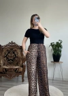 LEOPAR DESEN SATEN BOL PAÇA PANTOLON