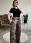 LEOPAR DESEN SATEN BOL PAÇA PANTOLON