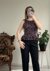 PUANTİYELİ OMUZDAN BAĞLAMALI BLUZ