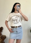 QUZU NAKIŞLI T-SHIRT