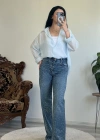 TAŞLI WİDE LEG JEAN