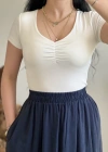 ÖN BÜZGÜLÜ V YAKA CROP