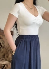 ÖN BÜZGÜLÜ V YAKA CROP