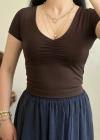 ÖN BÜZGÜLÜ V YAKA CROP