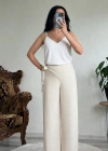 BAĞLAMALI KETEN PANTOLON