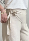 BAĞLAMALI KETEN PANTOLON