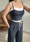 KEMER DETEYLI CROP TAKIM