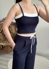 KEMER DETEYLI CROP TAKIM