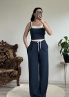 KEMER DETEYLI CROP TAKIM