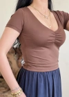 ÖN BÜZGÜLÜ V YAKA CROP
