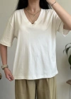 V YAKA BASIC T-SHIRT