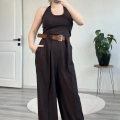 SÜET KEMERLİ TASARIM PANTOLON