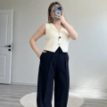 GOLD DÜĞMELİ ÇELİK ÖRME YELEK