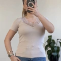 V YAKA DANTEL DETAY YARIM KOL BODY
