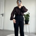 FIRFIR DETAYLI PAMUKLU ŞİFON BLUZ