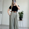 SÜET KEMERLİ TASARIM PANTOLON