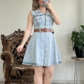 SIFIR KOL DÜĞMELİ ELBİSE