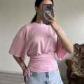BÜZGÜLÜ YARASA KOL BLUZ