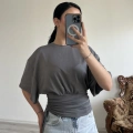 BÜZGÜLÜ YARASA KOL BLUZ