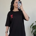 BASKI DETAY OVERSİZE T-SHİRT