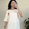 BASKI DETAY OVERSİZE T-SHİRT
