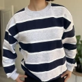 ÜÇ İPLİK KALIN ÇİZGİLİ SWEATSHIRT