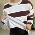 ÜÇ İPLİK KALIN ÇİZGİLİ SWEATSHIRT