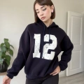 12 BASKI KAPÜŞONLU ÜÇ İPLİK SWEATSHİRT