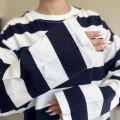 ÖN ARKA BASKI ÇİZGİLİ SWEAT
