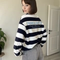 ÖN ARKA BASKI ÇİZGİLİ SWEAT