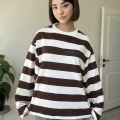 ÖN ARKA BASKI ÇİZGİLİ SWEAT