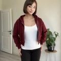 ÜÇ İPLİK CROP FERMUARLI HIRKA