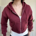 ÜÇ İPLİK CROP FERMUARLI HIRKA