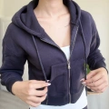 ÜÇ İPLİK CROP FERMUARLI HIRKA