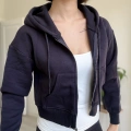 ÜÇ İPLİK CROP FERMUARLI HIRKA