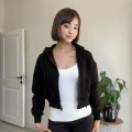 ÜÇ İPLİK CROP FERMUARLI HIRKA