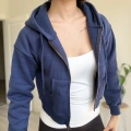 ÜÇ İPLİK CROP FERMUARLI HIRKA