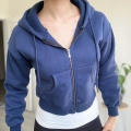 ÜÇ İPLİK CROP FERMUARLI HIRKA