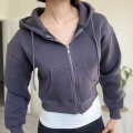 ÜÇ İPLİK CROP FERMUARLI HIRKA