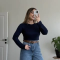PARMAK GEÇMELİ YUVARLAK YAKA BODY