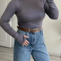 PARMAK GEÇMELİ YUVARLAK YAKA BODY