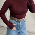 PARMAK GEÇMELİ YUVARLAK YAKA BODY