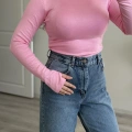 PARMAK GEÇMELİ YUVARLAK YAKA BODY