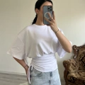 BÜZGÜLÜ YARASA KOL BLUZ