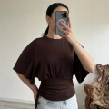 BÜZGÜLÜ YARASA KOL BLUZ