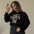 DANTEL DETAYLI BASKILI SWEAT