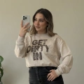 DANTEL DETAYLI BASKILI SWEAT