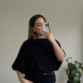 DİLVİN KAYIK YAKA KEMERLİ TRİKO BLUZ