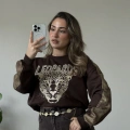 LEOPARDS BASKILI TAŞLI SWEAT