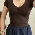 ÖN BÜZGÜLÜ V YAKA CROP